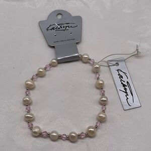 Kathryn Genuine Pearl Beaded Bracelet Pink NWT